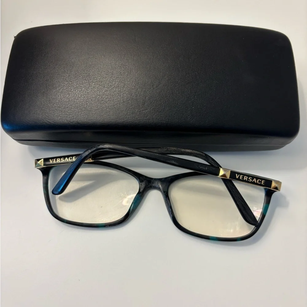 Versace Women’s Green And Black Tortoise Cat Eye Glasses Frames Only